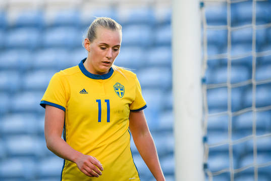 Stina Blackstenius of Sweden looks dejected