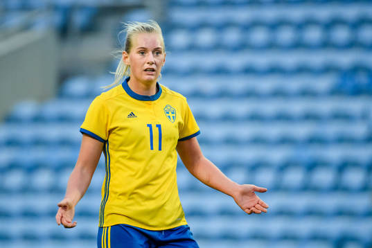 Stina Blackstenius of Sweden looks dejected