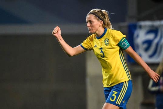 Linda Sembrant of Sweden celebrates