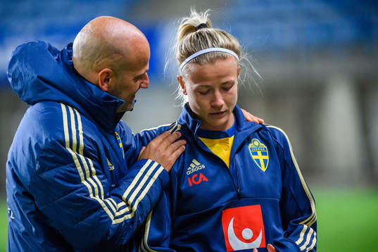 Magnus Wikman, assistant coach and Hanna Glas of Sweden
