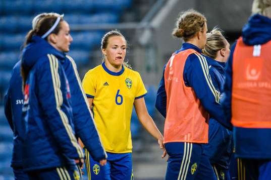 Magdalena Eriksson of Sweden looks dejected