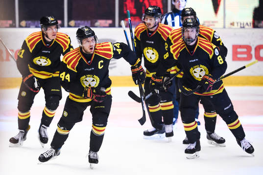 Brynäs spelare jublar