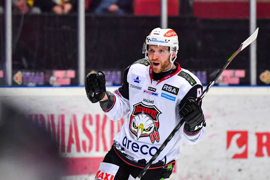 Malmö Redhawks Frederik Storm jublar