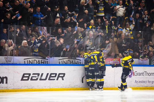 Spelare ur HV71 jublar