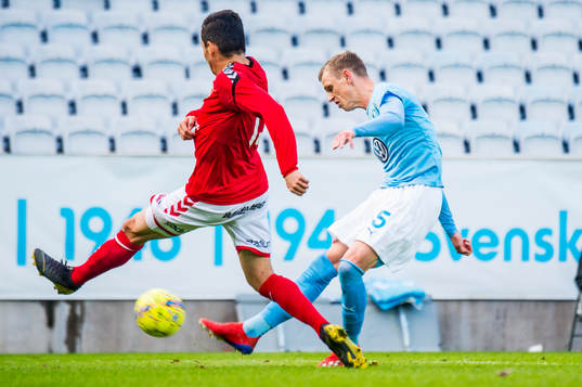 Malmö FFs Sören Rieks  mot Kalmars Emin Nouri