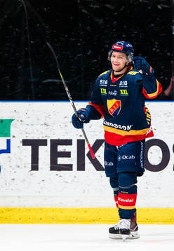 Djurgårdens Sebastian Strandberg jublar