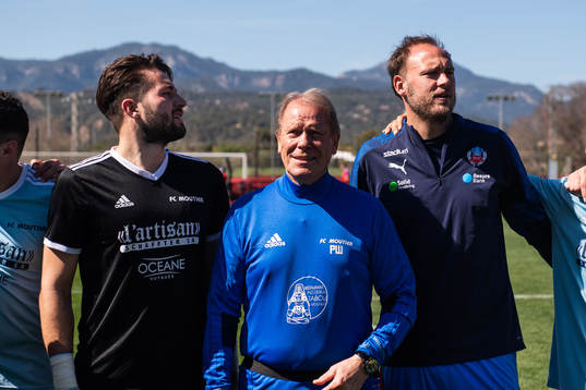 Moutiers målvakt Gian Huber och Helsingborgs Andreas