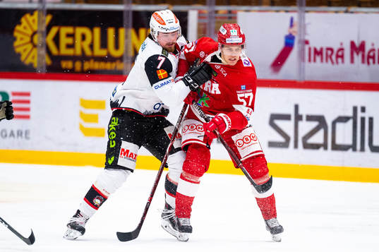 Malmö Redhawks Niclas Lundgren och Timrås Anton Wedin