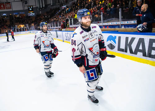 Linköpings Joe Whitney och Jimmy Andersson deppar