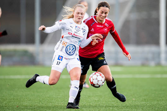 Kalmars Wilma Finnman och Limhamn Bunkeflos Elisa Lang