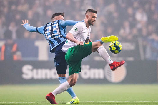 Djurgårdens Fredrik Ulvestad och Hammarbys Mads Fenger