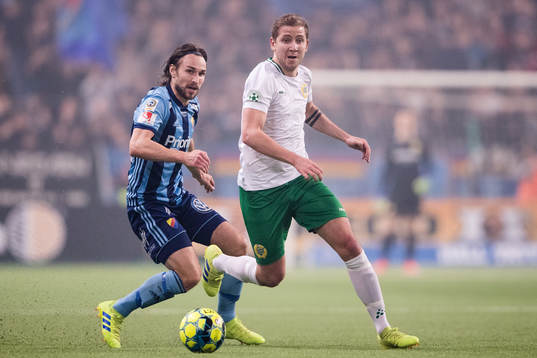Djurgårdens Kevin Walker och Hammarbys Darijan Bojanic