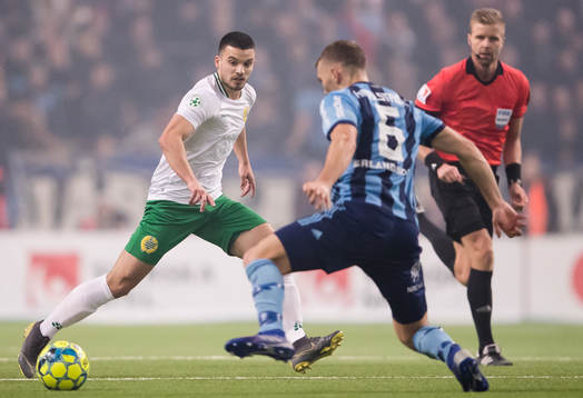 Hammarbys Vladimir Rodic och Djurgårdens Jesper Karlström