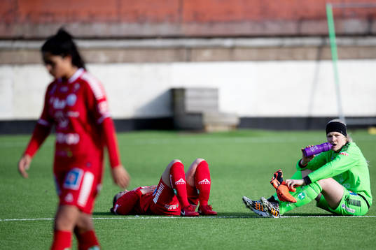0  Linköpings Anna Rakel Pétursdóttir och målvakt Emma