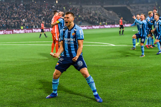 Djurgårdens Jesper Karlström jublar