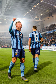 Djurgårdens Nicklas Bärkroth jublar