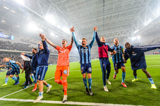 Djurgårdens spelare jublar