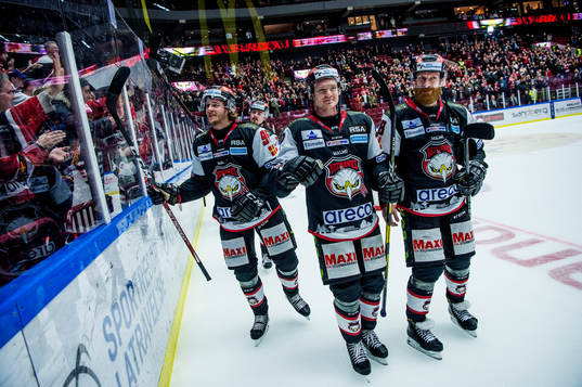 Malmö Redhawks spelare jublar