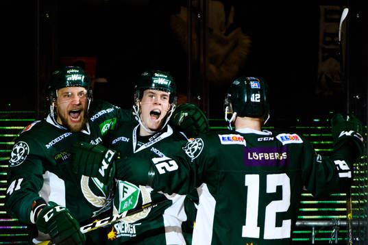 Färjestads Ilari Melart, Carl Jakobsson och Alexander