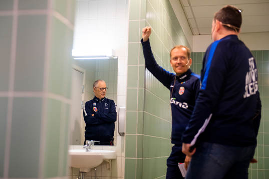 Lars Lagerbäck, head coach of Norway, Svein Graff,