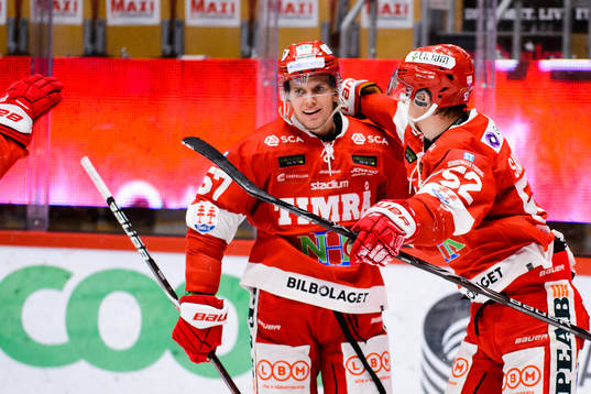 Timrås Anton Wedin och Johannes Salmonsson jublar