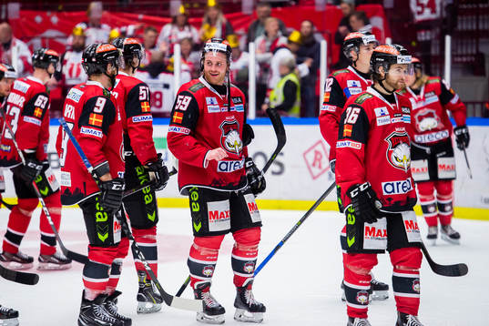 Malmö Redhawks Frederik Storm, Emil Sylvegård och Anton