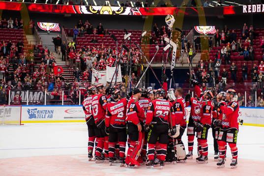 Malmö Redhawks spelare jublar