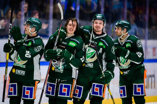 Färjestads Sebastian Erixon, Joakim Nygård, Linus