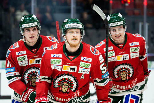 Frölundas Simon Hjalmarsson jublar