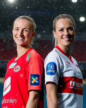 Helene Gloppen of Arna-Bjørnar and Stine Hovland of