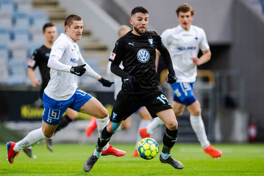 IFK Norrköpings Simon Thern och Malmö FFs Erdal Rakip