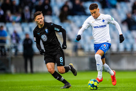 Malmö FFs Arnór Traustason och IFK Norrköpings Jordan