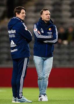 Djurgårdens båda tränare Thomas Lagerlöf och Kim