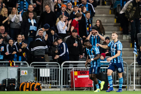 Djurgårdens Mohamed Buya Turay jublar