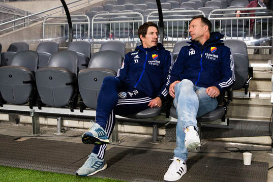 Djurgårdens båda tränare Thomas Lagerlöf och Kim