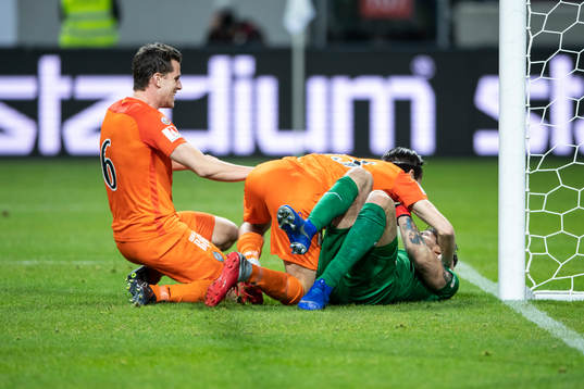 AFC Eskilstunas spelare jublar