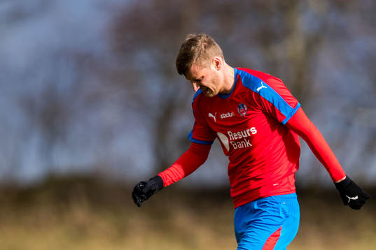 Helsingborgs Andri Bjarnason deppar