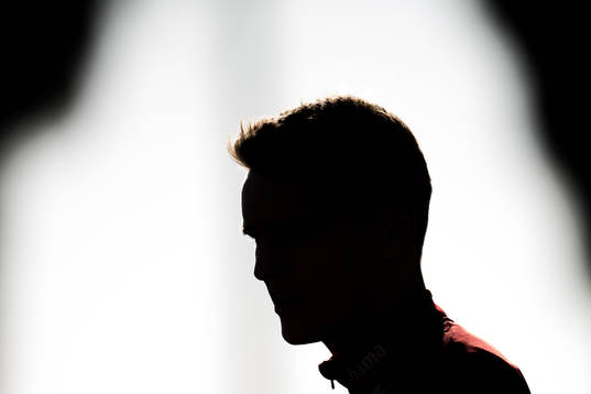 The silhouette of Martin Ødegaard of Norway