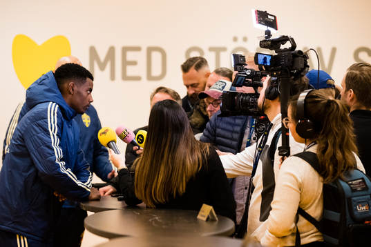 Alexander Isak of Sweden and swedish media