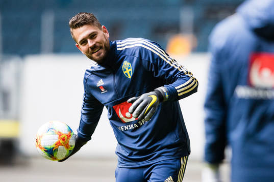 Goalkeeper Kristoffer Nordfeldt of Sweden