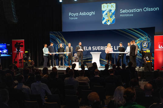 Vy över fotbollsallsvenskans upptaktsträff