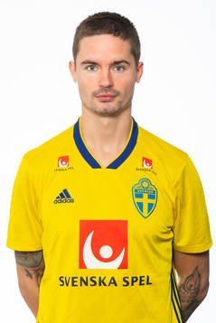 Mikael Lustig of the Swedish national football team poses