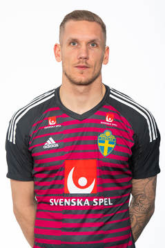 Robin Olsen of the Swedish national football team poses for