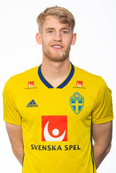 Filip Helander of the Swedish national football team poses