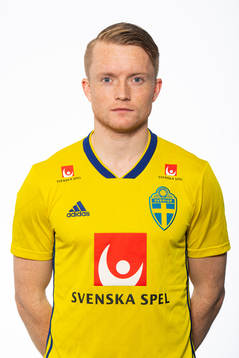 Sam Larsson of the Swedish national football team poses for