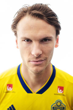 Albin Ekdal of the Swedish national football team poses for