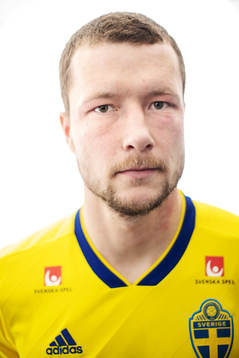 Jakob Johansson of the Swedish national football team poses