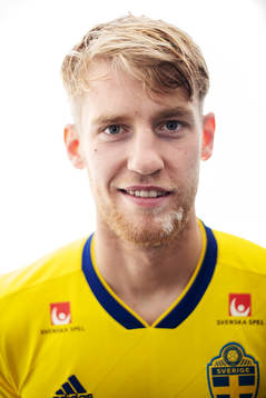 Filip Helander of the Swedish national football team poses