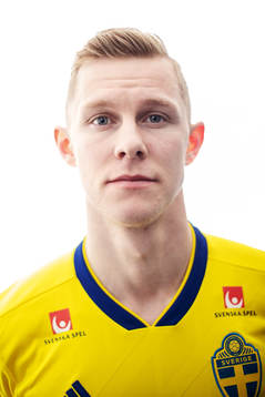 Emil Krafth of the Swedish national football team poses for