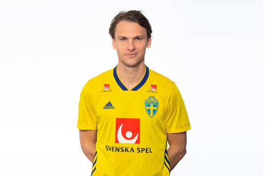 Albin Ekdal of the Swedish national football team poses for